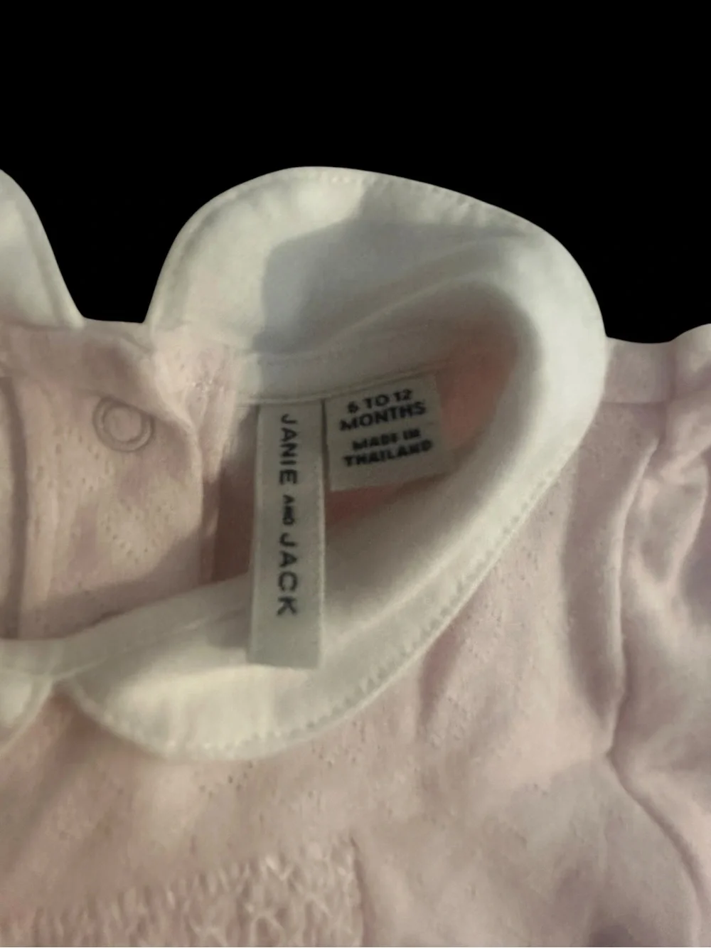Janie and Jack 6-12 Months Baby Girl Pink Smocked Bubble Romper Peter Pan Collar